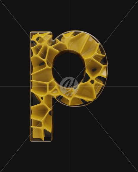 p lowercase from EXO on Yellow Images Creative Fonts - S58643