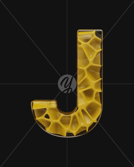 J uppercase from EXO on Yellow Images Creative Fonts - S58611