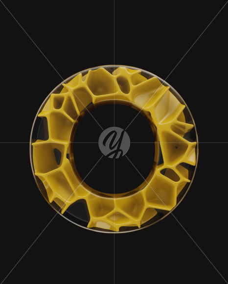 O uppercase from EXO on Yellow Images Creative Fonts - S58616