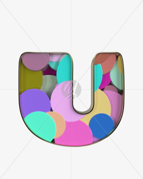 U UPPERCASE from CIRCLE on Yellow Images Creative Fonts - S58876