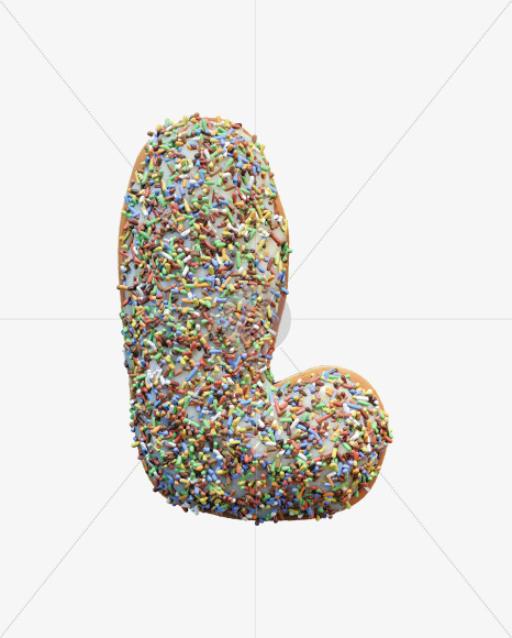 Letter L from Sprinkle icing donut alphabet on Yellow Images Creative Fonts - S58976