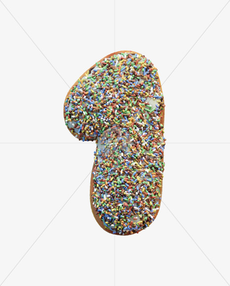 1 from Sprinkle icing donut alphabet on Yellow Images Creative Fonts - S58992