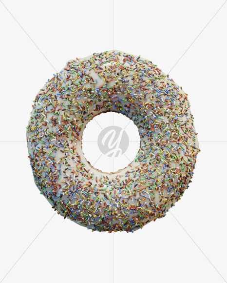 Letter O from Sprinkle icing donut alphabet on Yellow Images Creative Fonts - S58979