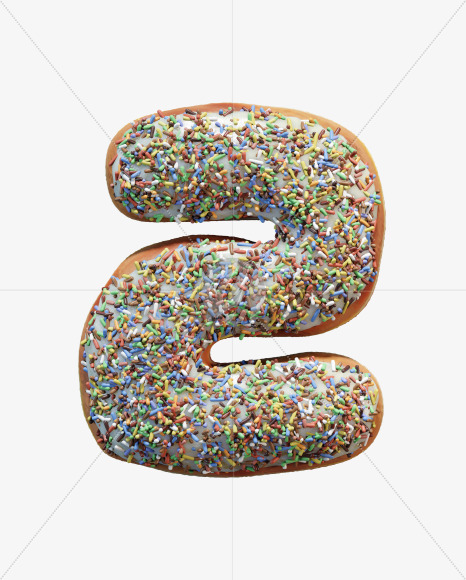 2 from Sprinkle icing donut alphabet on Yellow Images Creative Fonts - S58993