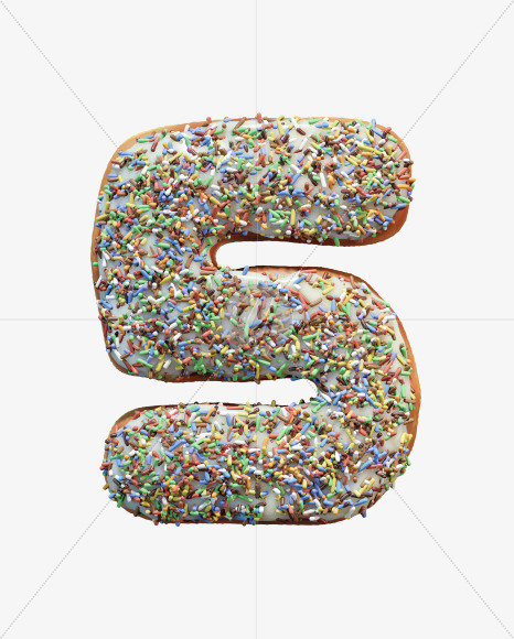 5 from Sprinkle icing donut alphabet on Yellow Images Creative Fonts - S58996