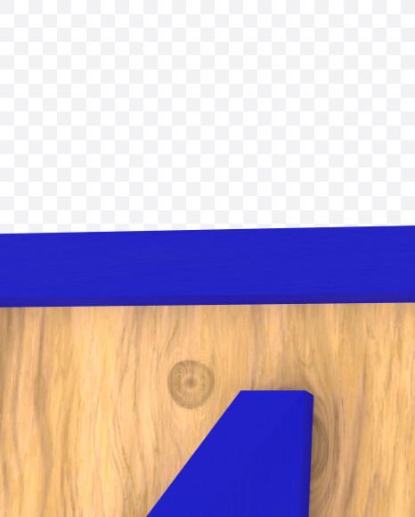 4 from Blue Letter Blocks on Yellow Images Creative Fonts - S59152