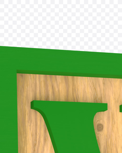 Letter W from Green Letter Blocks on Yellow Images Creative Fonts - S59183