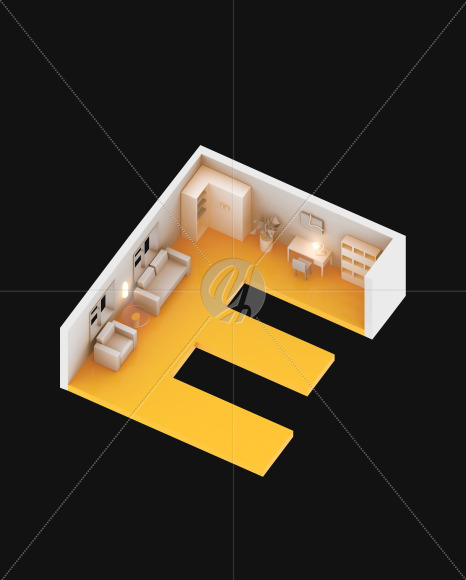 Letter E from Font apartment on Yellow Images Creative Fonts - S59375