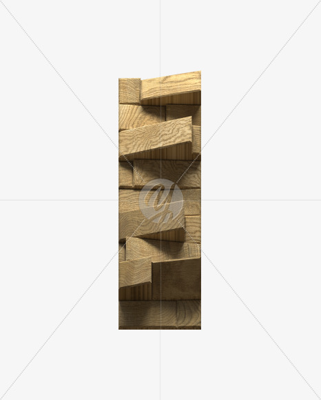 Letter I from Wooden Blocks font on Yellow Images Creative Fonts - S59449