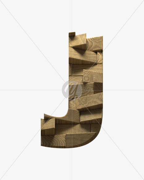 Letter J from Wooden Blocks font on Yellow Images Creative Fonts - S59450