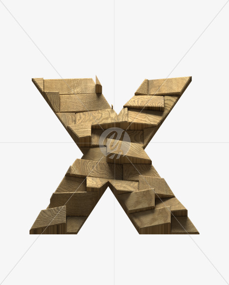 Letter X from Wooden Blocks font on Yellow Images Creative Fonts - S59465