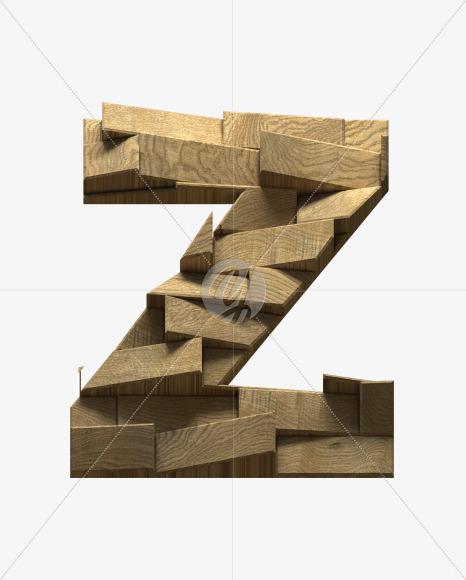 Letter Z from Wooden Blocks font on Yellow Images Creative Fonts - S59460