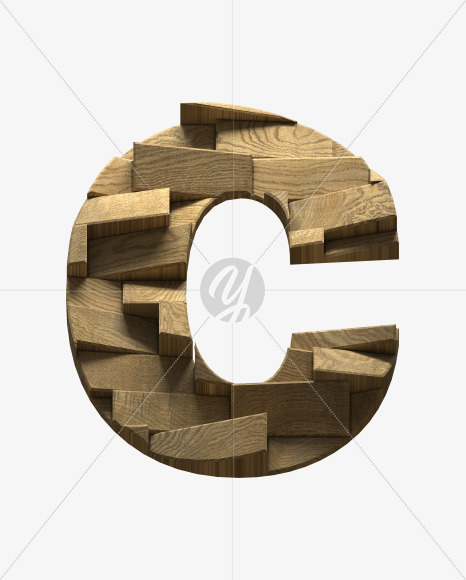 Letter C from Wooden Blocks font on Yellow Images Creative Fonts - S59443