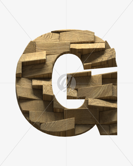 Letter G from Wooden Blocks font on Yellow Images Creative Fonts - S59447