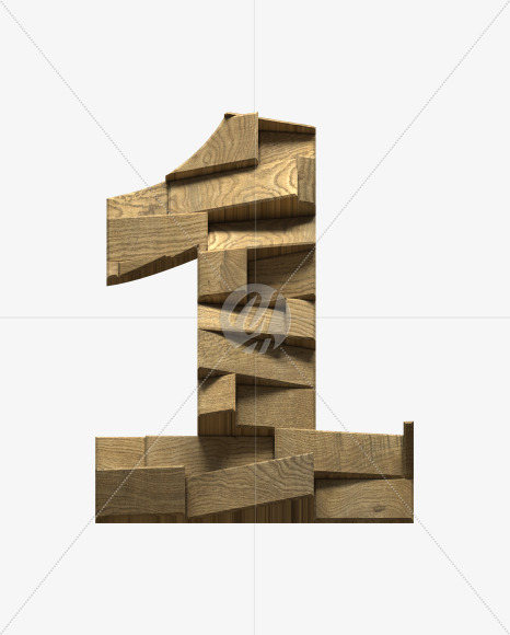 1 from Wooden Blocks font on Yellow Images Creative Fonts - S59467