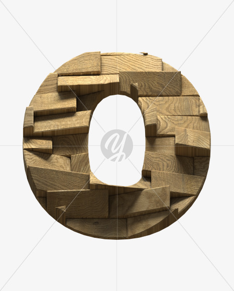 Letter O from Wooden Blocks font on Yellow Images Creative Fonts - S59455