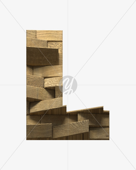 Letter L from Wooden Blocks font on Yellow Images Creative Fonts - S59452