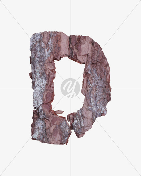 Letter d from Bark font on Yellow Images Creative Fonts - S59487