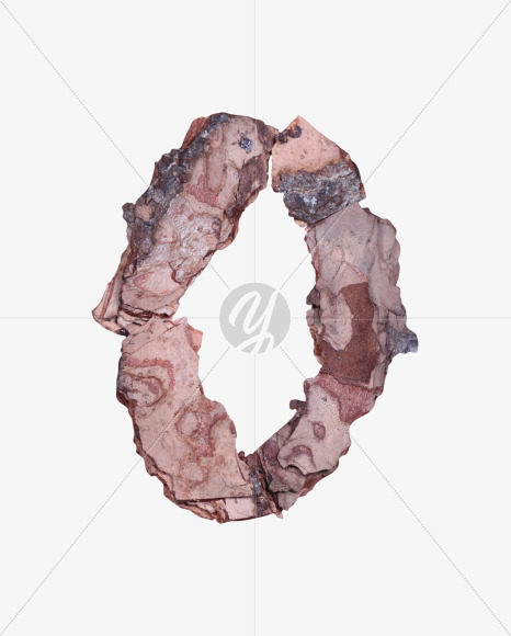 Letter o from Bark font on Yellow Images Creative Fonts - S59498