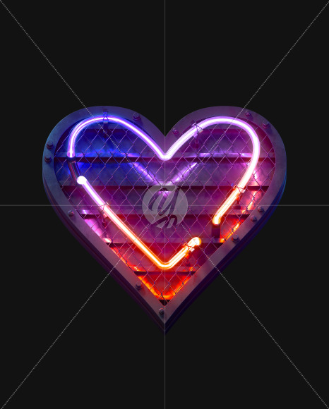 Heart copy from Heavy Neon Light font on Yellow Images Creative Fonts - S59719