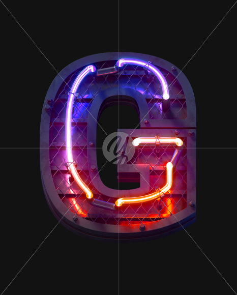 G copy from Heavy Neon Light font on Yellow Images Creative Fonts - S59684