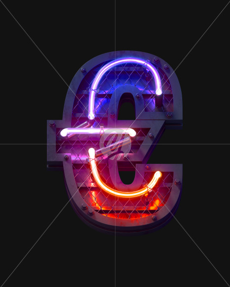 Euro from Heavy Neon Light font on Yellow Images Creative Fonts - S59717