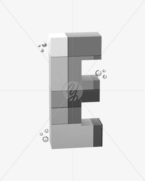 Letter E from Spaceship font on Yellow Images Creative Fonts - S59725