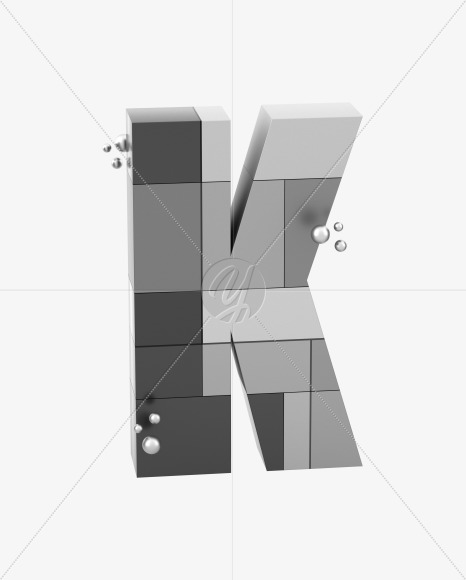 Letter K from Spaceship font on Yellow Images Creative Fonts - S59731