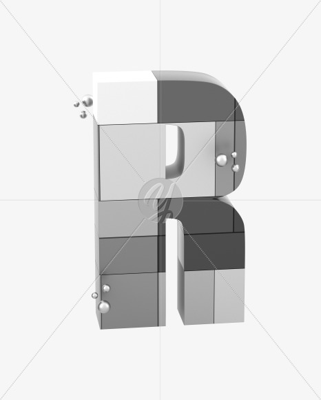 Letter R from Spaceship font on Yellow Images Creative Fonts - S59738