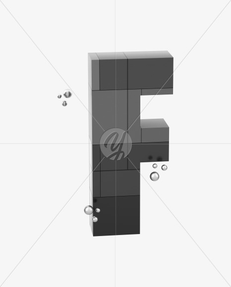 Letter F from Spaceship font on Yellow Images Creative Fonts - S59726