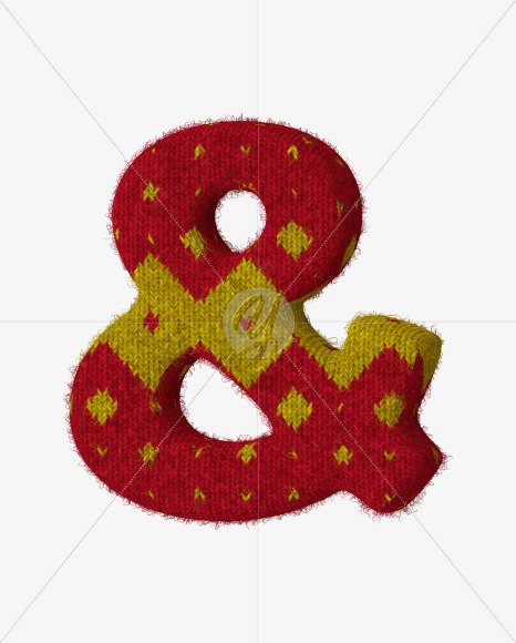 & from Red-Yellow Knitted font on Yellow Images Creative Fonts - S59969