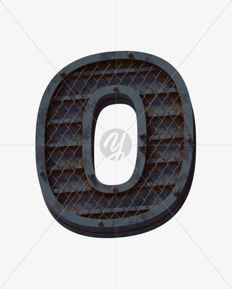 Letter O from Heavy Metal font on Yellow Images Creative Fonts - S60030