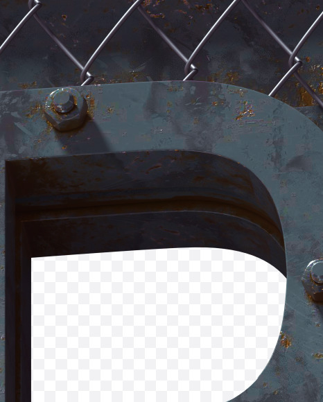 Letter P from Heavy Metal font on Yellow Images Creative Fonts - S60031