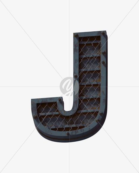 Letter J from Heavy Metal font on Yellow Images Creative Fonts - S60025