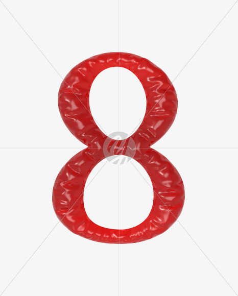 8 from Red Jelly Font on Yellow Images Creative Fonts - S60121