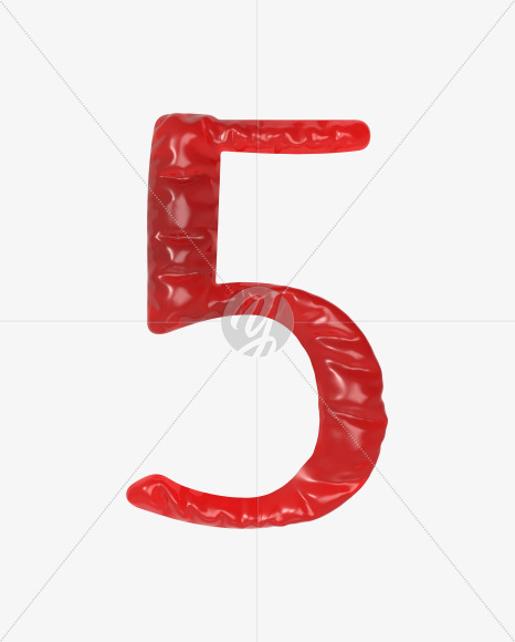 5 from Red Jelly Font on Yellow Images Creative Fonts - S60118