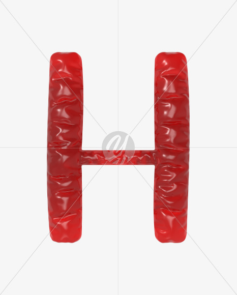 Letter H from Red Jelly Font on Yellow Images Creative Fonts - S60094