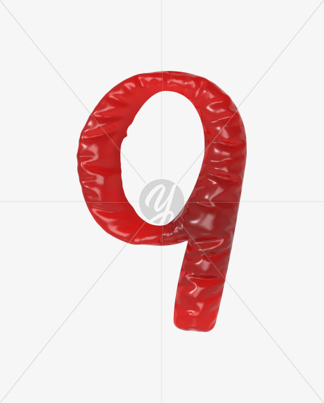 9 from Red Jelly Font on Yellow Images Creative Fonts - S60122