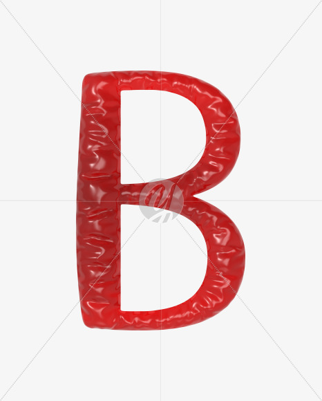 Letter B from Red Jelly Font on Yellow Images Creative Fonts - S60088