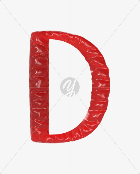 Letter D from Red Jelly Font on Yellow Images Creative Fonts - S60090