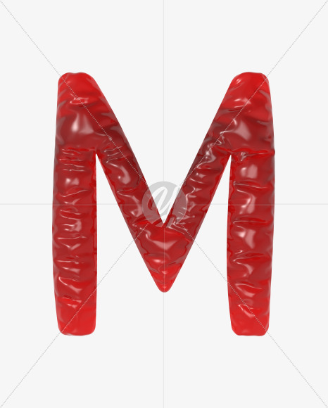 Letter M from Red Jelly Font on Yellow Images Creative Fonts - S60099