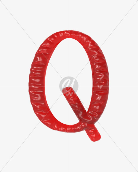 Letter Q from Red Jelly Font on Yellow Images Creative Fonts - S60103