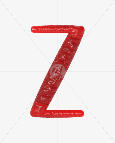 Letter Z from Red Jelly Font on Yellow Images Creative Fonts - S60112