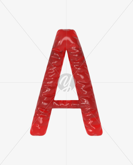 Letter A from Red Jelly Font on Yellow Images Creative Fonts - S60087