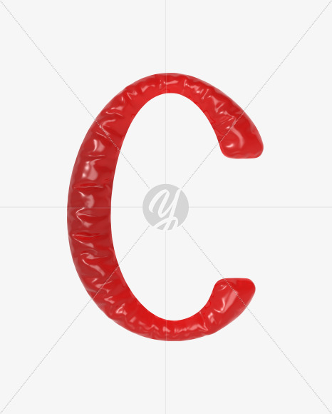 Letter C from Red Jelly Font on Yellow Images Creative Fonts - S60089