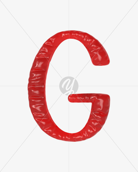 Letter G from Red Jelly Font on Yellow Images Creative Fonts - S60093