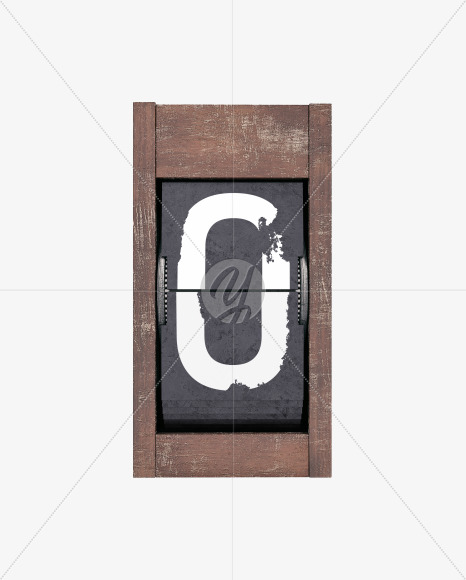 0 from Split Flap Display Lettering - Grunge Wood on Yellow Images Creative Fonts - S60415