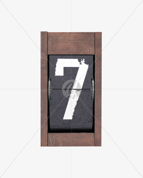 7 from Split Flap Display Lettering - Grunge Wood on Yellow Images Creative Fonts - S60422