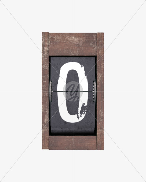 Letter O from Split Flap Display Lettering - Grunge Wood on Yellow Images Creative Fonts - S60403