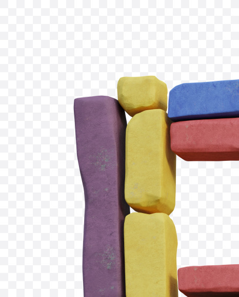 Letter R from Colorful Bricks Funny 3D Letters - View 5 on Yellow Images Creative Fonts - S60850